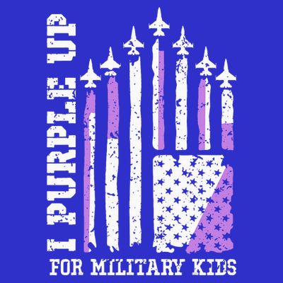 Purple Up for Military Kid U.S Flag Military Child Month  T-Shirt