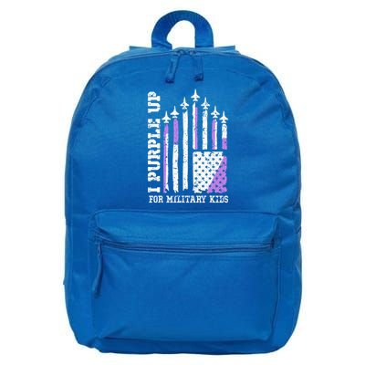 Purple Up for Military Kid U.S Flag Military Child Month  16 in Basic Backpack