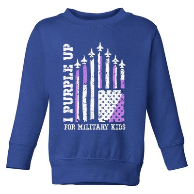 Purple Up for Military Kid U.S Flag Military Child Month  Toddler Sweatshirt