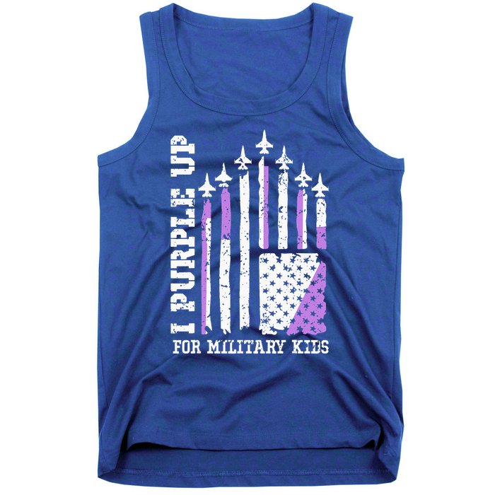 Purple Up for Military Kid U.S Flag Military Child Month  Tank Top