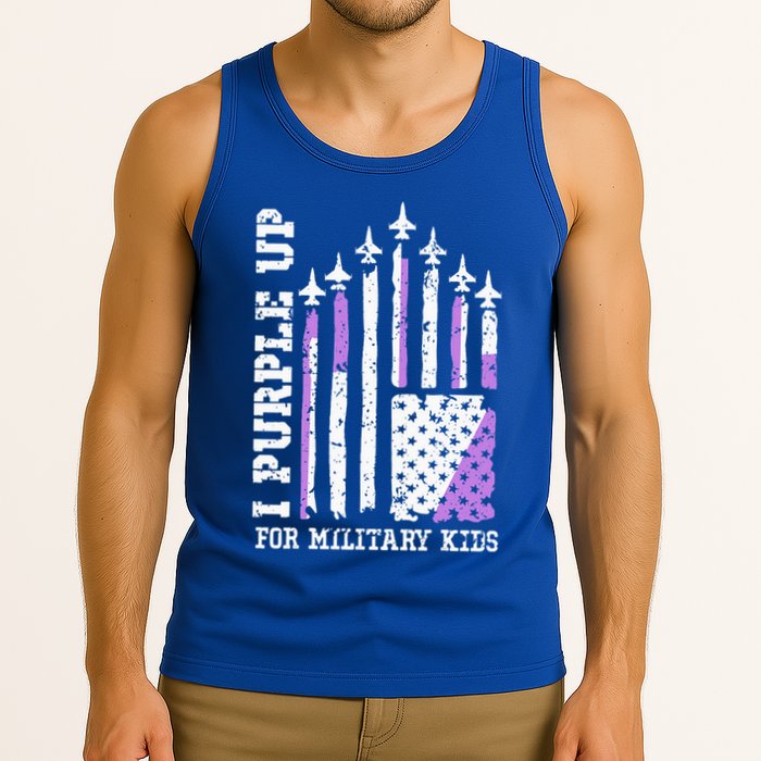 Purple Up for Military Kid U.S Flag Military Child Month  Tank Top