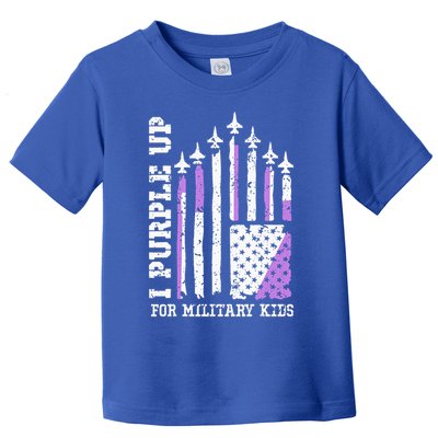 Purple Up for Military Kid U.S Flag Military Child Month  Toddler T-Shirt