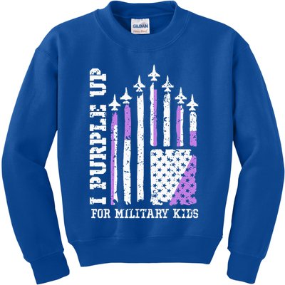 Purple Up for Military Kid U.S Flag Military Child Month  Kids Sweatshirt