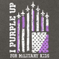 Purple Up for Military Kid U.S Flag Military Child Month  Cotton Canvas Backpack