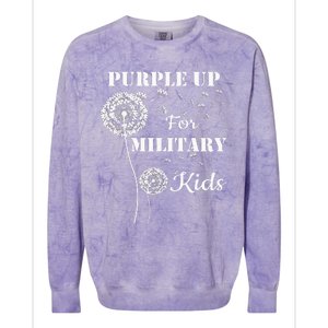 Purple Up For Military Month Of The Military Child Colorblast Crewneck Sweatshirt