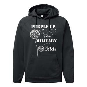 Purple Up For Military Month Of The Military Child Performance Fleece Hoodie