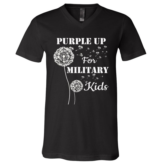 Purple Up For Military Month Of The Military Child V-Neck T-Shirt