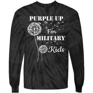 Purple Up For Military Month Of The Military Child Tie-Dye Long Sleeve Shirt