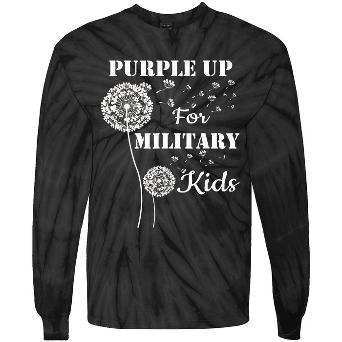 Purple Up For Military Month Of The Military Child Tie-Dye Long Sleeve Shirt