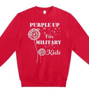 Purple Up For Military Month Of The Military Child Premium Crewneck Sweatshirt