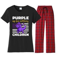 Purple Up For Military Month Of The Military Children Women's Flannel Pajama Set