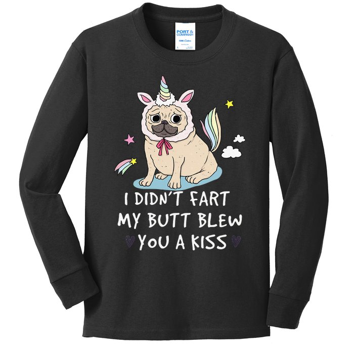 Pug Unicorn for  Mom Dad Grandma Kids Long Sleeve Shirt