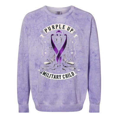 Purple Up For Military Child Month Colorblast Crewneck Sweatshirt