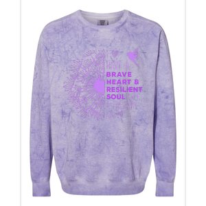 Purple Up For Military Dandelion Military Child Month Colorblast Crewneck Sweatshirt