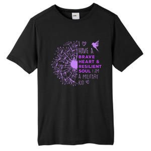 Purple Up For Military Dandelion Military Child Month Tall Fusion ChromaSoft Performance T-Shirt