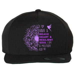 Purple Up For Military Dandelion Military Child Month Wool Snapback Cap