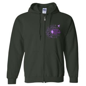 Purple Up For Military Dandelion Military Child Month Full Zip Hoodie