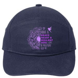 Purple Up For Military Dandelion Military Child Month 7-Panel Snapback Hat