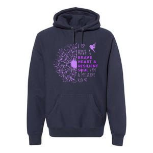 Purple Up For Military Dandelion Military Child Month Premium Hoodie