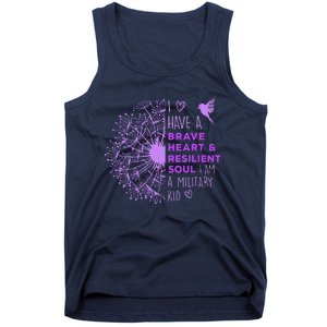 Purple Up For Military Dandelion Military Child Month Tank Top