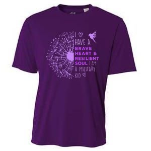 Purple Up For Military Dandelion Military Child Month Cooling Performance Crew T-Shirt