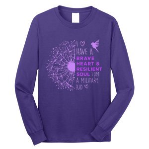 Purple Up For Military Dandelion Military Child Month Long Sleeve Shirt