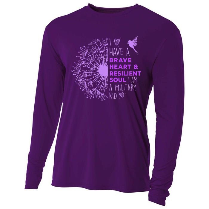 Purple Up For Military Dandelion Military Child Month Cooling Performance Long Sleeve Crew