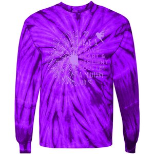 Purple Up For Military Dandelion Military Child Month Tie-Dye Long Sleeve Shirt