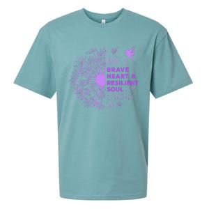 Purple Up For Military Dandelion Military Child Month Sueded Cloud Jersey T-Shirt