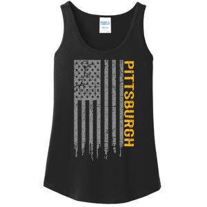 Pittsburgh Usa Flag Patriotic American From Pittsburgh Ladies Essential Tank