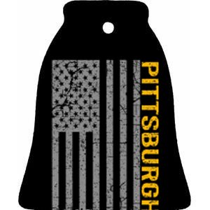 Pittsburgh Usa Flag Patriotic American From Pittsburgh Ceramic Bell Ornament