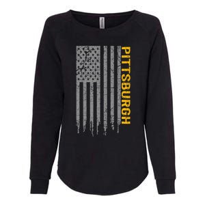 Pittsburgh Usa Flag Patriotic American From Pittsburgh Womens California Wash Sweatshirt