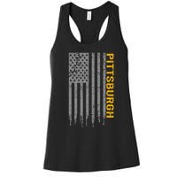 Pittsburgh Usa Flag Patriotic American From Pittsburgh Women's Racerback Tank