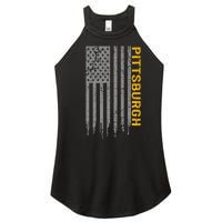 Pittsburgh Usa Flag Patriotic American From Pittsburgh Women's Perfect Tri Rocker Tank