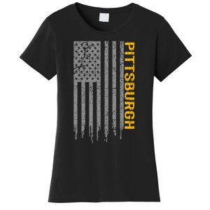 Pittsburgh Usa Flag Patriotic American From Pittsburgh Women's T-Shirt