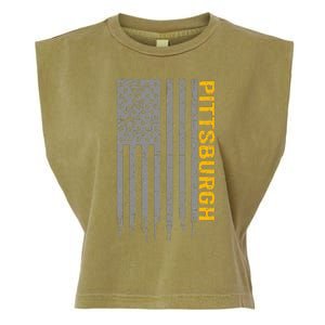 Pittsburgh Usa Flag Patriotic American From Pittsburgh Garment-Dyed Women's Muscle Tee