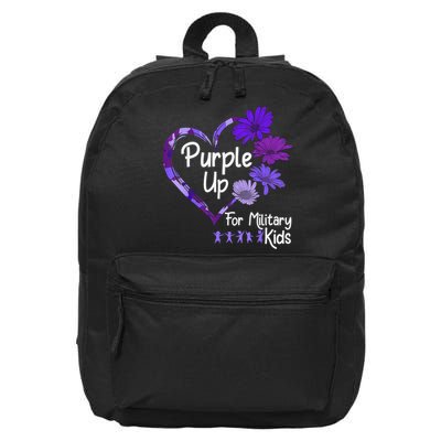 Purple Up For Military - Sunflower Military Child Month 16 in Basic Backpack