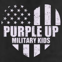 Purple Up For Military Children USA Flag Heart Garment-Dyed Heavyweight T-Shirt