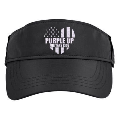 Purple Up For Military Children USA Flag Heart Adult Drive Performance Visor
