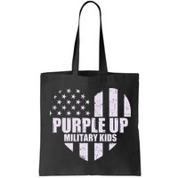 Purple Up For Military Children USA Flag Heart Bag