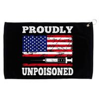 Proudly Unpoisoned Funny Saying Vaccinated 4th of July Flag Grommeted Golf Towel