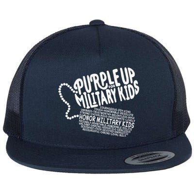 Purple Up For Military Month Of The Military Child Flat Bill Trucker Hat