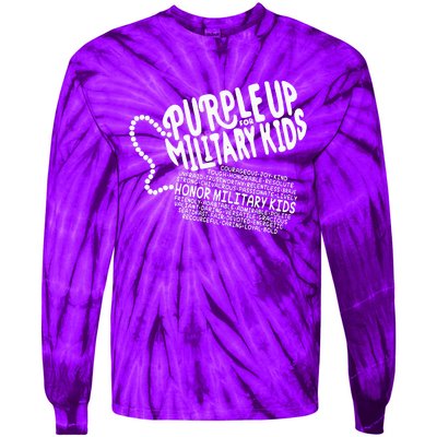 Purple Up For Military Month Of The Military Child Tie-Dye Long Sleeve Shirt