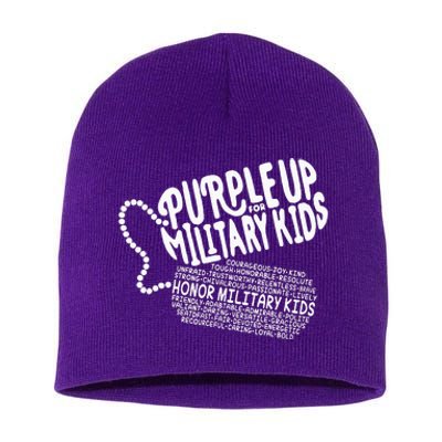 Purple Up For Military Month Of The Military Child Short Acrylic Beanie