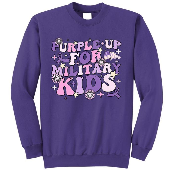 Purple Up For Military Cute Groovy Military Child Month Sweatshirt