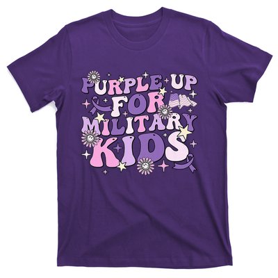 Purple Up For Military Cute Groovy Military Child Month T-Shirt