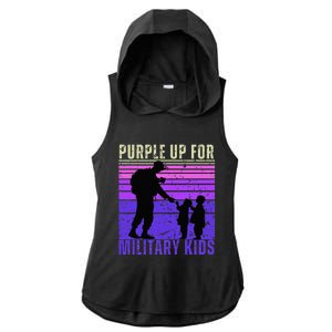 Purple Up For Military Month of the Military Child Ladies PosiCharge Tri-Blend Wicking Draft Hoodie Tank