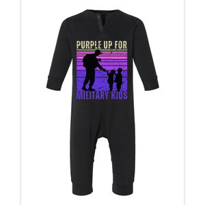 Purple Up For Military Month of the Military Child Infant Fleece One Piece