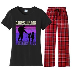 Purple Up For Military Month of the Military Child Women's Flannel Pajama Set