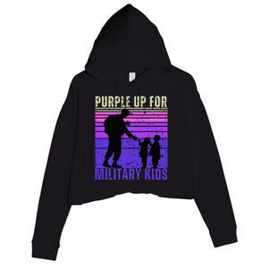 Purple Up For Military Month of the Military Child Crop Fleece Hoodie